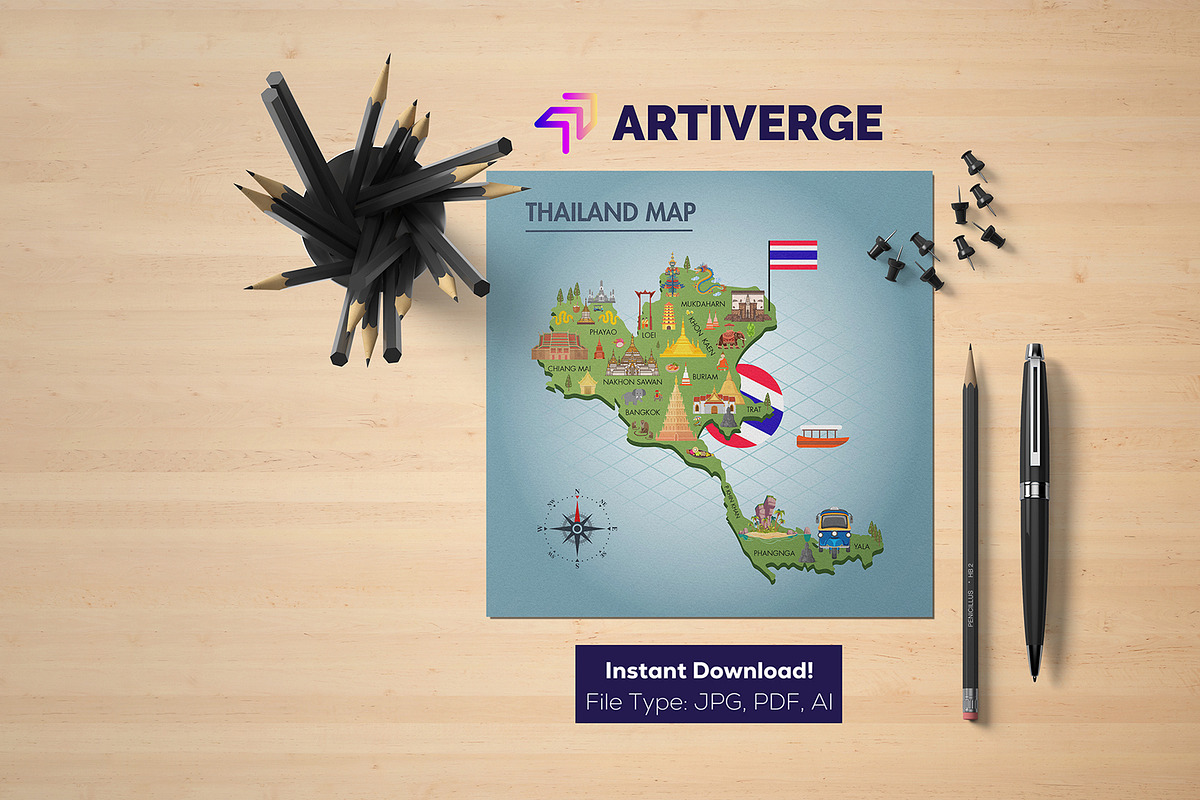 Thailand Map In Creative Design, an Object Graphic by Artiverge (Photo 5 of 6)