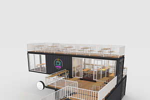 3D Model Container Cafe 8