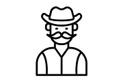 Cowboy Line Icon, an Icon by Pexelpy (Thumbnail 1 of 2)