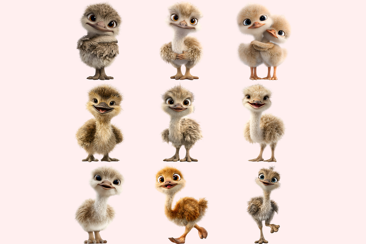 Ostrich PNG Clipart Bundle, a Graphic by M9 Design (Photo 2 of 9)