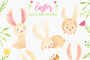 Happy Easter Watercolor Set, an Illustration by LeMagiqueBoutique (Thumbnail 2 of 6)