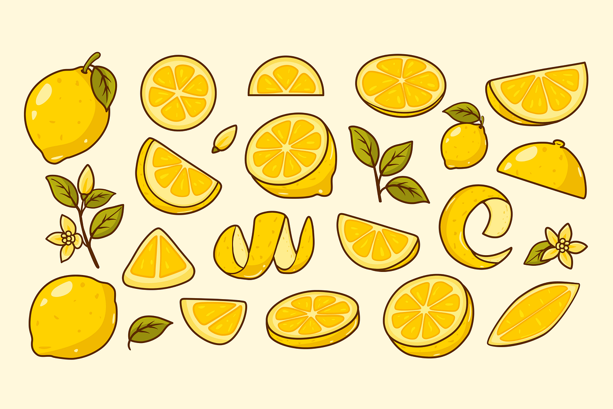 Lemon Element Set, a Food Illustration by Laimmilka (Photo 2 of 3)