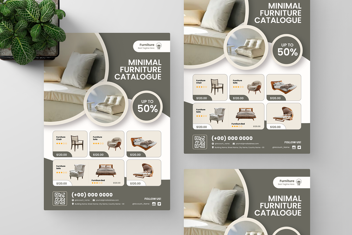 Minimal Furniture Catalogue Flyer, a Flyer Template by Annora Studio (Photo 2 of 6)