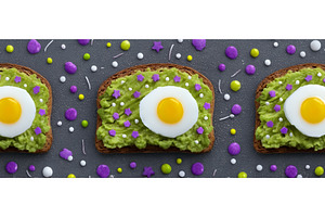 Avocado toast topped with, a Food & Drink Photo by ZinetroN