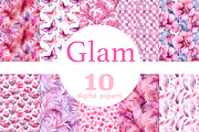 Glam Digital Papers Set | Fashion, a Pattern Graphic by GlamArtZhanna (Thumbnail 1 of 3)