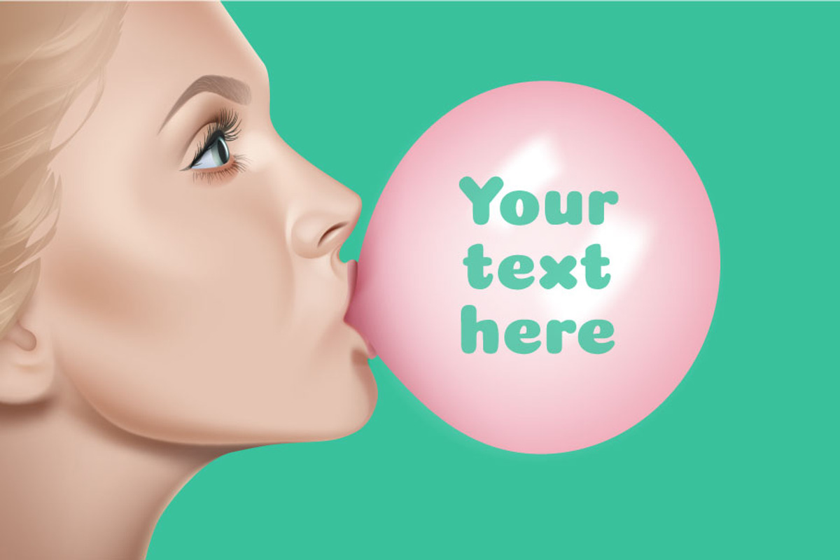 Set — Girl with Chewing Gum, a Healthcare Illustration by Zonda (Photo 1 of 5)