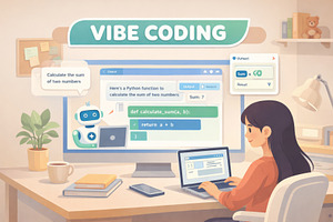 Vibe coding lesson with children learning in educational setting, a Photo by Dvoevnore photos