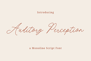 Auditory Perception -  Monoline Font