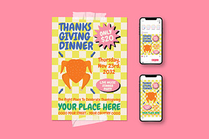 Thanksgiving Dinner Flyer, a Flyer Template by herutage