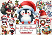 Cute Santa & Holiday Elements Clipar, an Illustration by RobertsArt (Thumbnail 1 of 7)