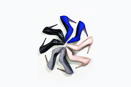 High heels. Top view of different