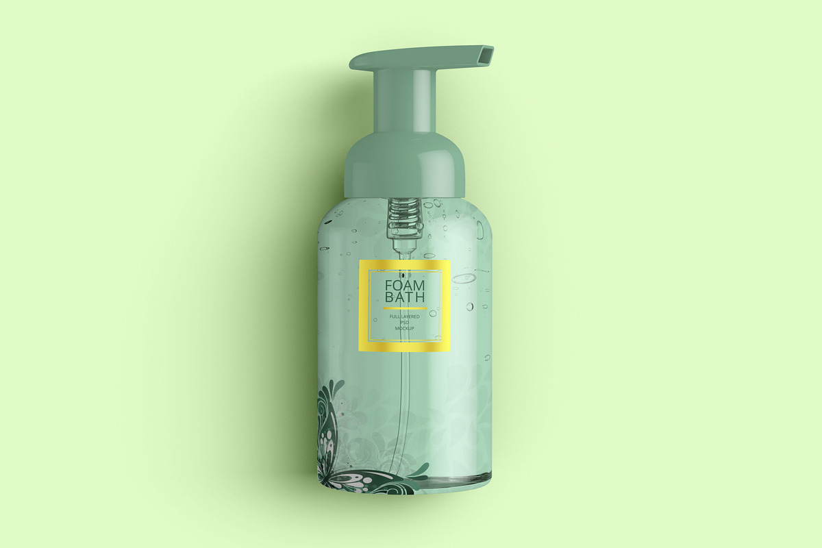 Foaming Soap Dispenser Bottle Mockup, a Cups & Container Mockup by Digitalphaser (Photo 7 of 8)