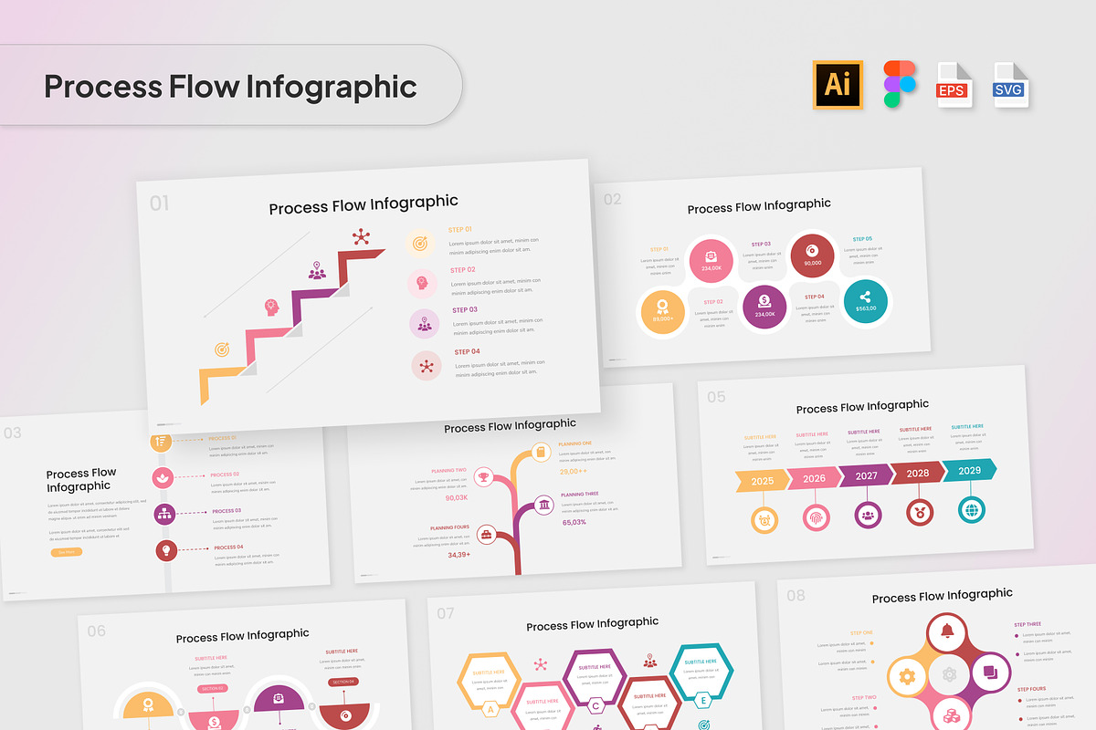Process Flow Infographic, an Object Graphic by Antstheme