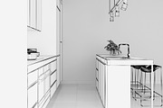 Kitchen C - High End Apartment, an Architecture 3D Model by 3DCargo (Thumbnail 10 of 12)