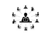 Remote Team Work Silhouettes Bundle, a Graphic by musafir_fashion (Thumbnail 14 of 14)
