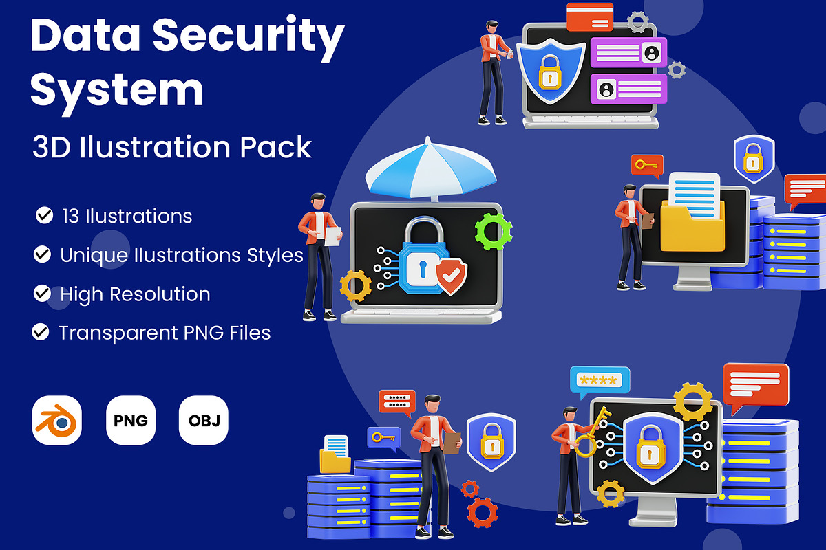 Data Security System 3D Illustration, a 3D by novia99design (Photo 1 of 6)