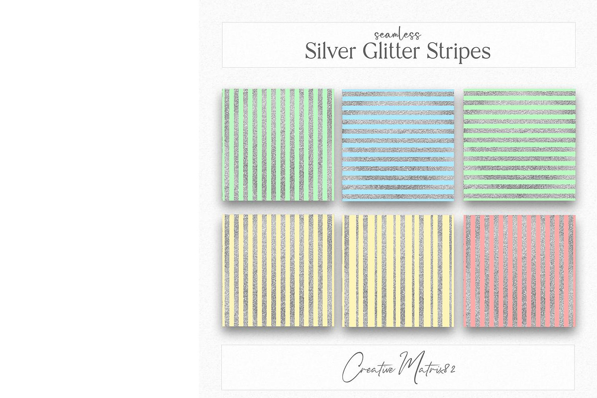 Silver Glitter Stripes Seamless JPG, a Texture Graphic by Creative Matrix82 (Photo 2 of 5)