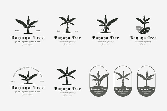 Bundle Banana Tree Logo Vintage Icon