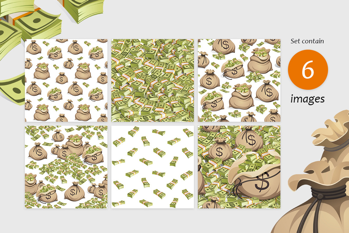 Money. Dollars. Seamless Patterns, a Pattern Graphic by Yulia Ogneva (Photo 2 of 3)