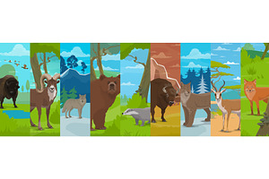 Forest hunted animals, an Animal Illustration by Vector Tradition