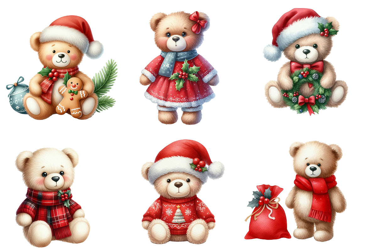 Christmas Bears Clipart, an Illustration by Designworld (Photo 3 of 6)