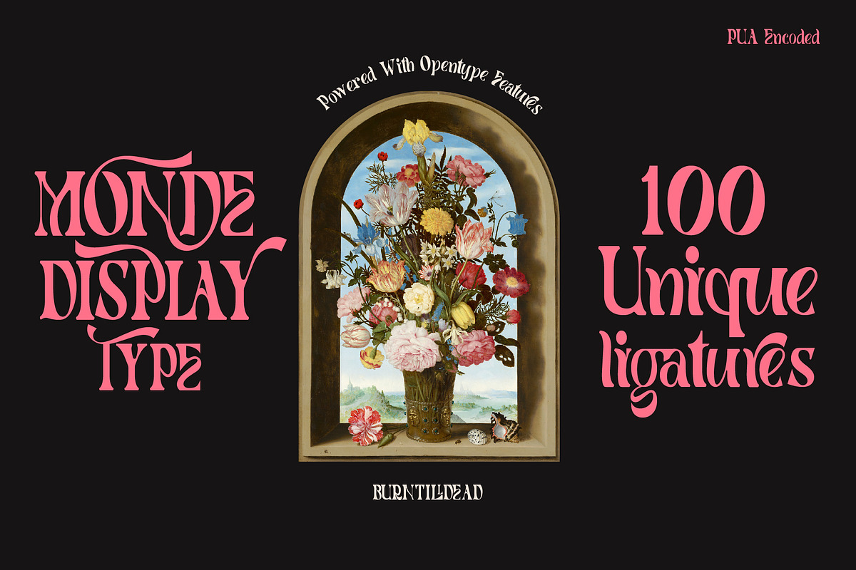 Monde - 100 Ligatures, a Serif Font by Burntilldead (Photo 3 of 16)