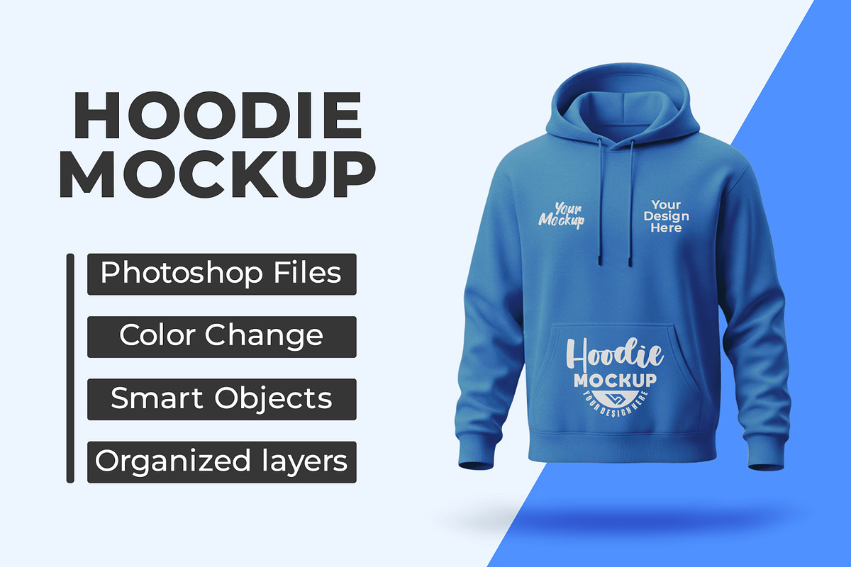 Blue Hoodie Mockup for Apparel, a Hoody Mockup by Viswal Studio (Photo 1 of 2)