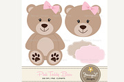 Pink Teddy Bear Digital Paper, a Pattern Graphic by JennyL Designs (Thumbnail 2 of 4)