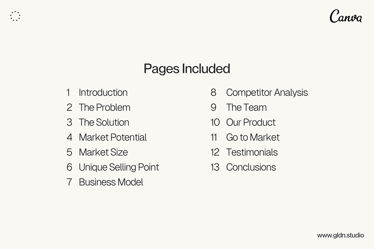 Pitch Deck Presentation Template, a Social Media Template by GLDN Studio (Photo 3 of 9)
