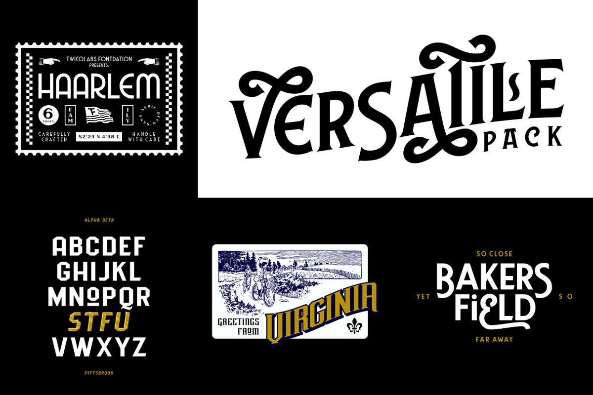 Vintage Font Bundle | 49 Fonts in 1, a Sans Serif Font by Twicolabs Fontdation (Photo 3 of 17)