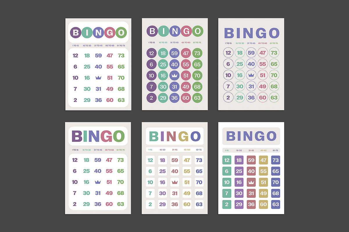 Pastel Bingo Card Templates, a Card Template by BrandPacks (Photo 7 of 7)