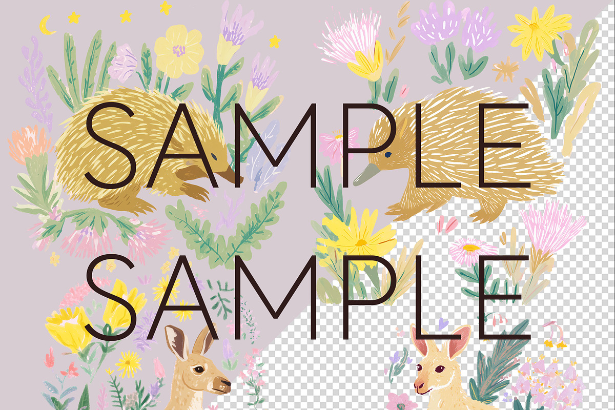 Pastel Australian Animal Clipart, an Animal Illustration by Pawcasso's Portraits (Photo 2 of 6)