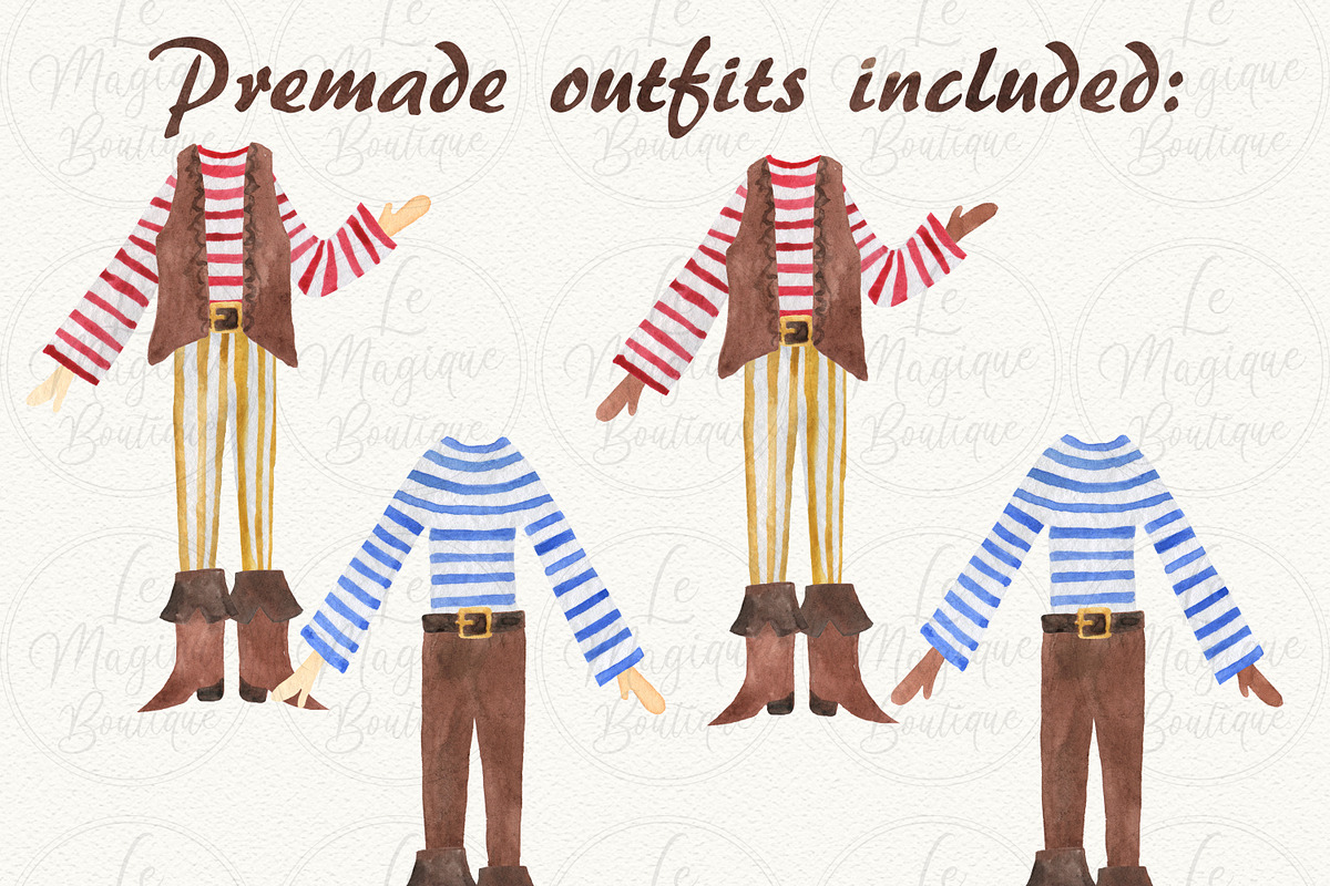 Pirates Watercolor Clipart Set, an Animal Illustration by LeMagiqueBoutique (Photo 7 of 8)