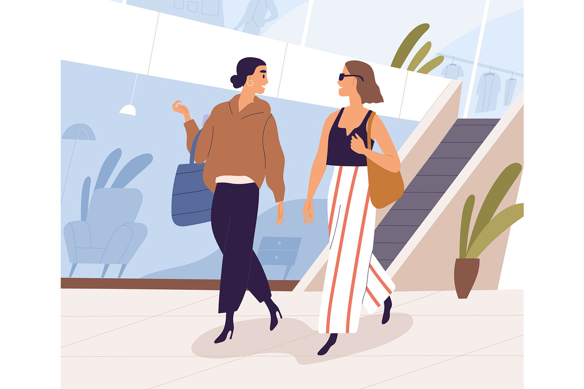 Women friends in shopping mall, a Person Illustration by Good Studio (Photo 1 of 3)