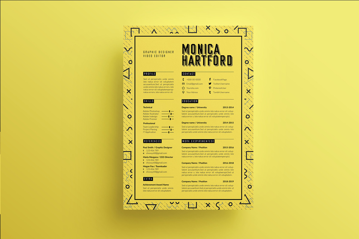 Retro Resume Template /Coverletter M, a Resume Template by Showy68 Template (Photo 2 of 5)