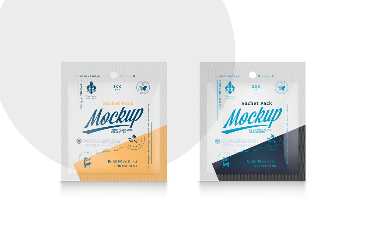 Transparent Sachet Mockup, a Packaging Mockup by Reformer Mockup (Photo 1 of 4)