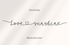 Love Sunshine is Script font