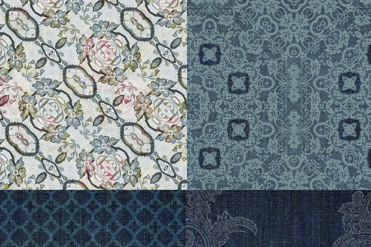 Denim & Lace Mega Digital Paper 18 preview 2