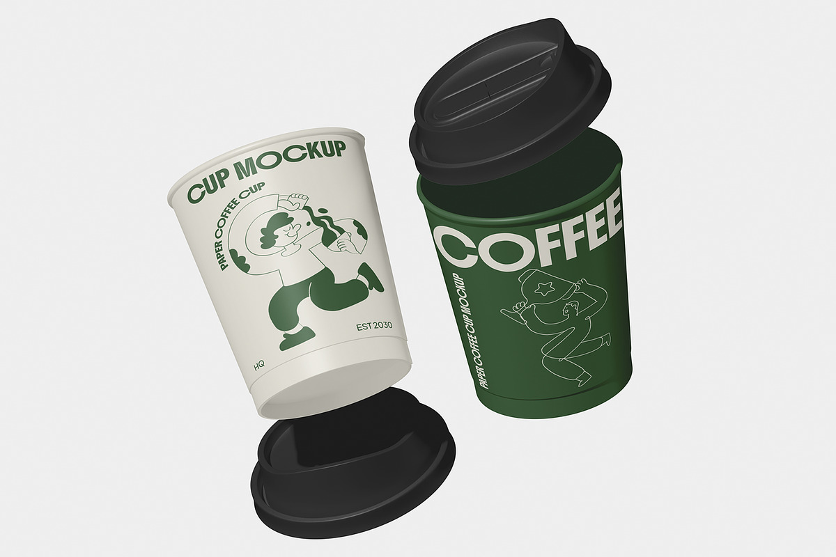 Paper Coffee Cup, a Cups & Container Mockup by Unerispace (Photo 5 of 6)
