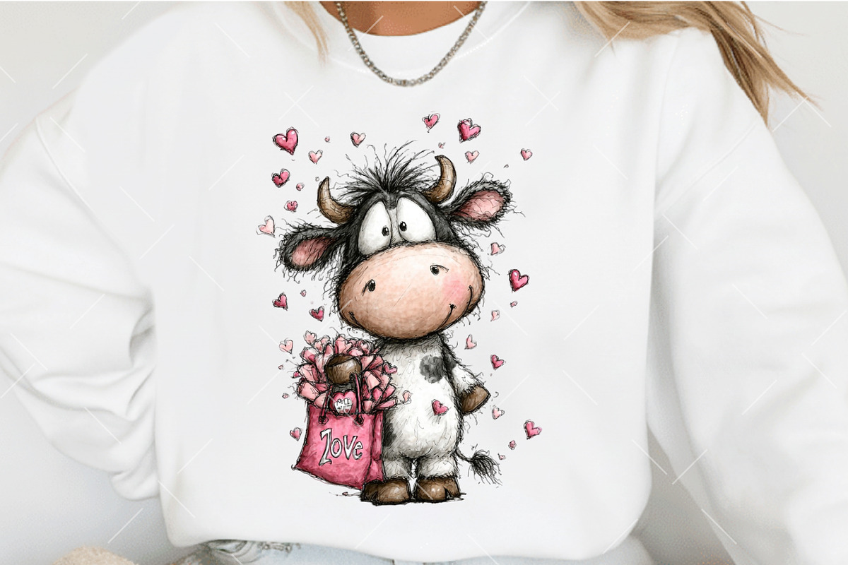 Quirky Valentine Cow Clipart, an Illustration by OK Design (Photo 4 of 6)