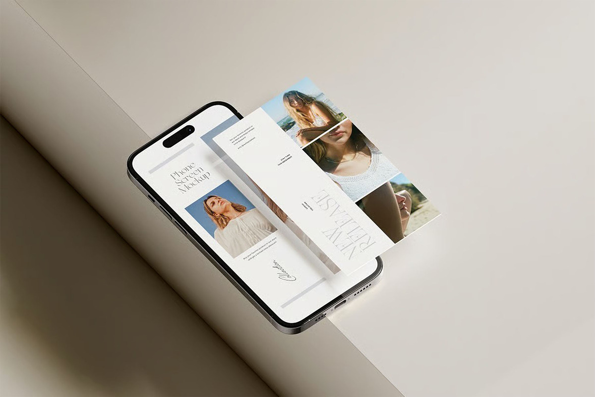 Phone Screen Mockup, a Device Mockup by zippypixelstudio (Photo 3 of 7)