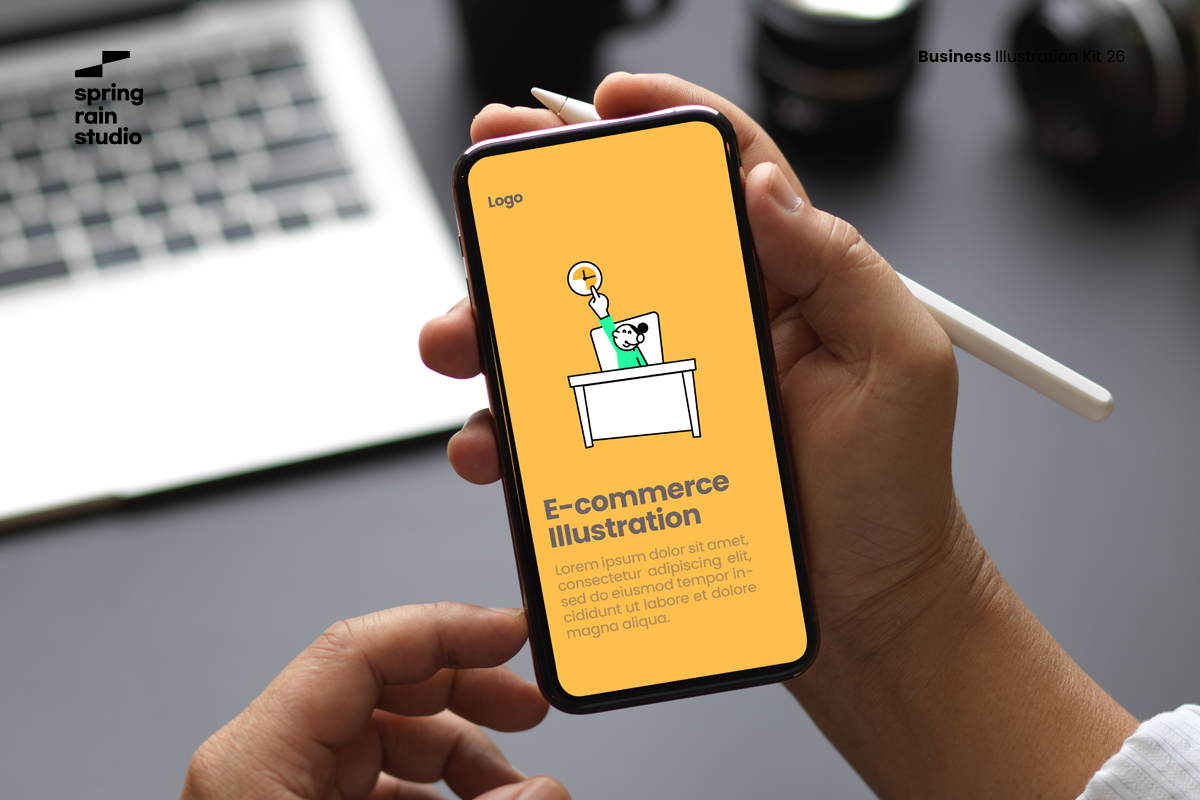 Minimal E-commerce line Illustration, a Person Illustration by springrain studio (Photo 9 of 10)