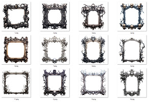 Gothic Skull Clip Art, Frames.