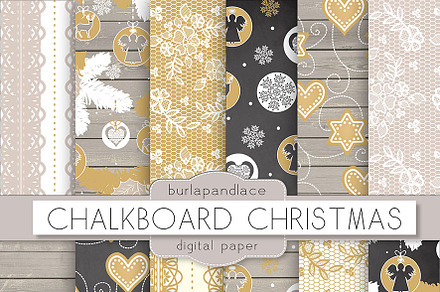 Christmas rustic digital papers