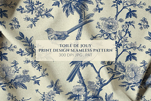 Toile De Jouy Vintage Floral Pattern