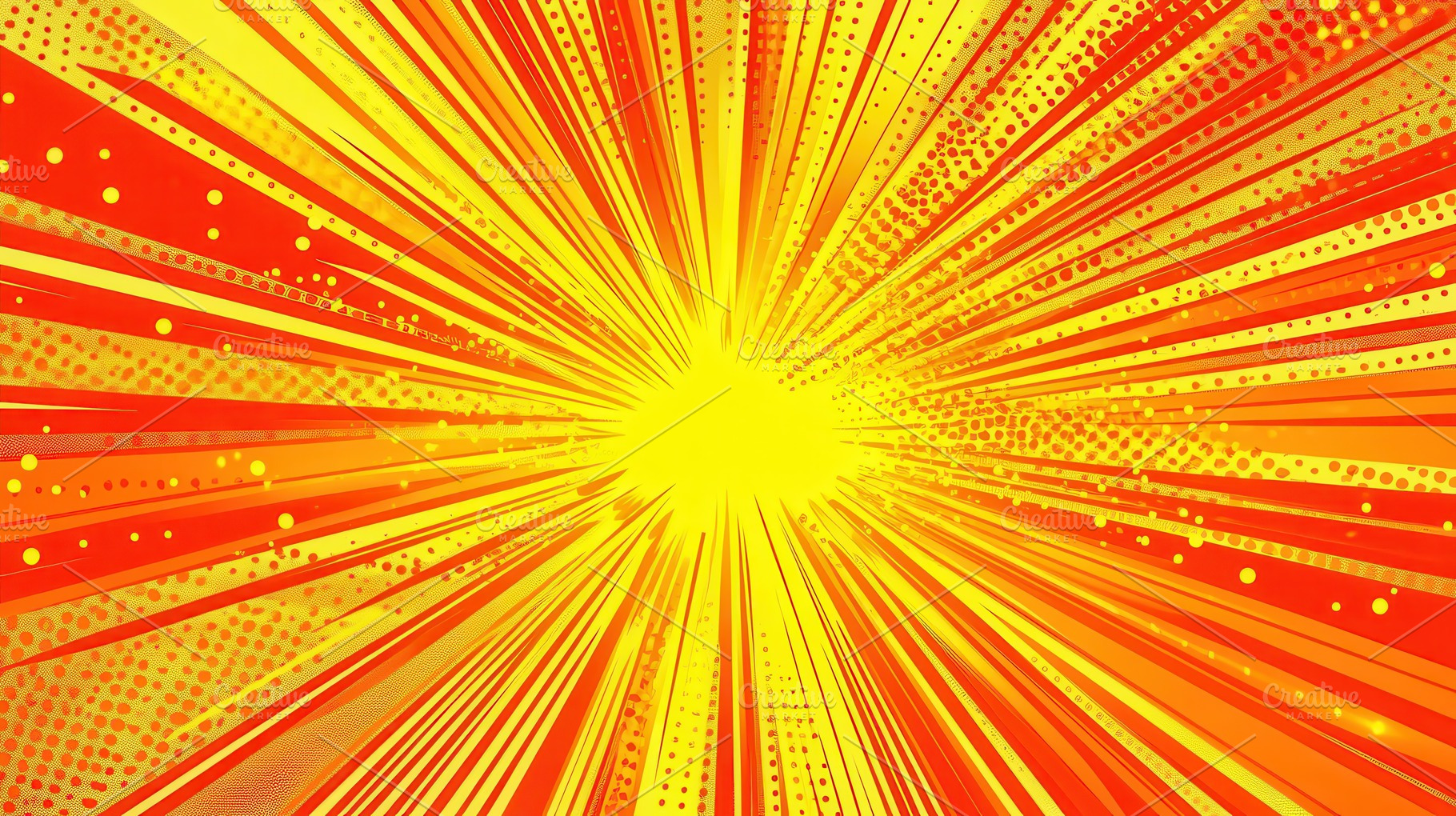 Vibrant Sunburst Abstract Art Yellow, a Photo by Pixeness Studio