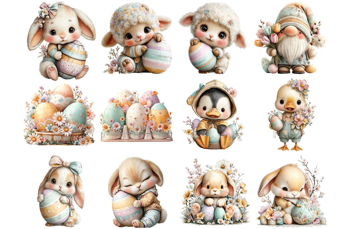 Sweet Easter Clipart, an Illustration by DreamArtGraphic (Photo 3 of 4)