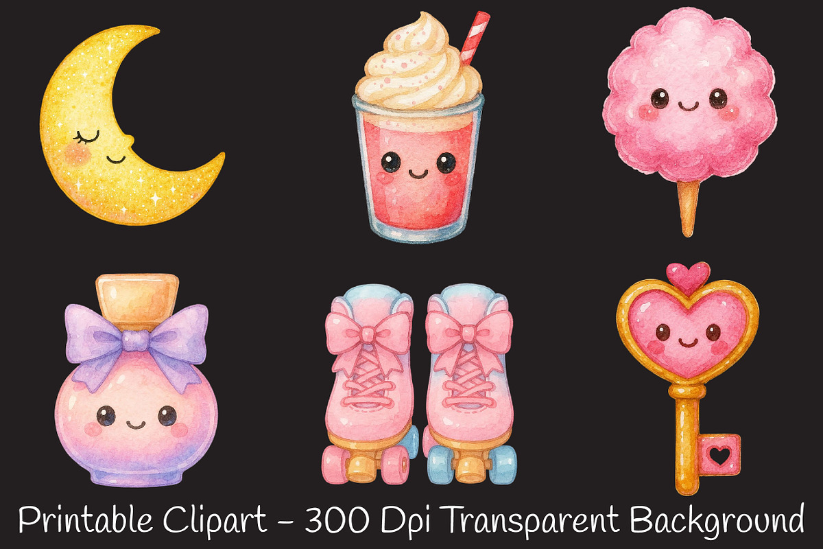 Kawaii Girly Aesthetic Clipart, an Illustration by RobertsArt (Photo 5 of 7)