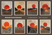 Minimalist Sunset Illustration, a Decorative Illustration by Housui Patterns (Thumbnail 6 of 9)