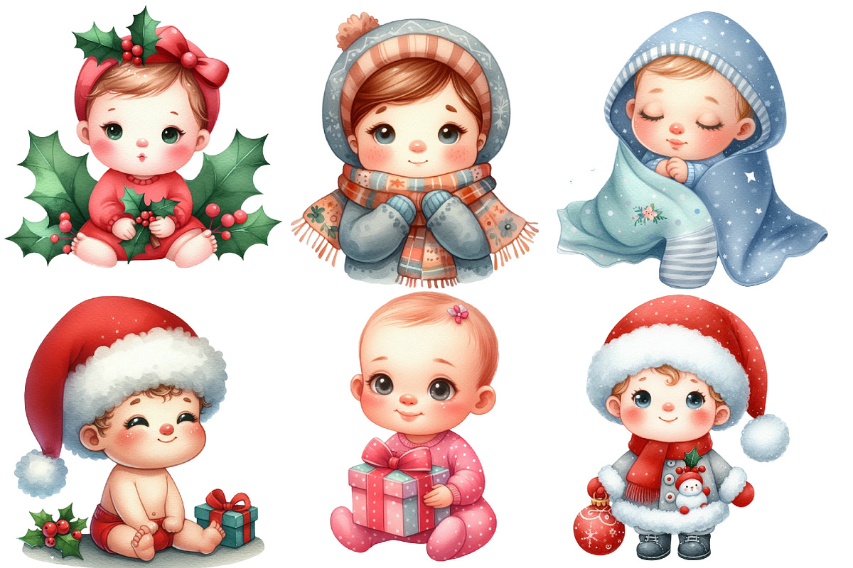 Christmas  Babies PNG Clipart, an Illustration by Designworld (Photo 2 of 6)
